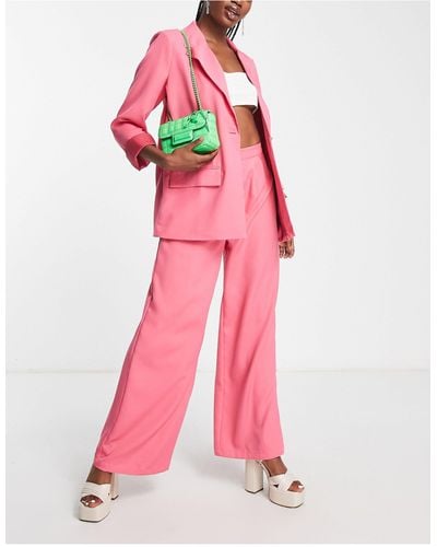 In The Style Relaxed Wide Leg Trouser Co-ord - Pink