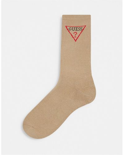 Guess Triangle Logo Socks - White