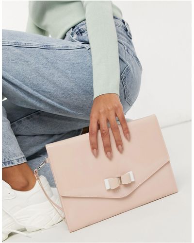Ted Baker Harliee Bow Envelope Clutch Bag - Pink