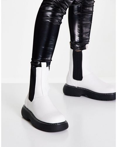 Public Desire Concept Chelsea Boots With Knit Insert - Black