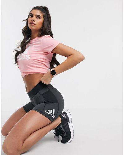 adidas Originals Adidas Training Alphaskin Booty Shorts With Side Logo - Black