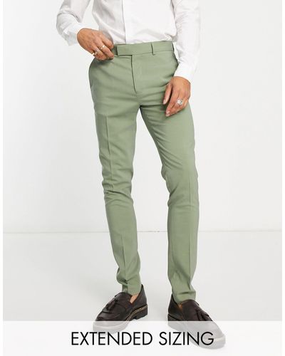 ASOS Pantaloni da abito skinny oliva - Verde