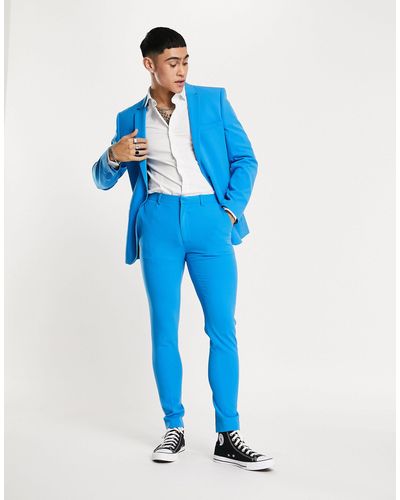 ASOS Super Skinny Suit Trousers - Blue