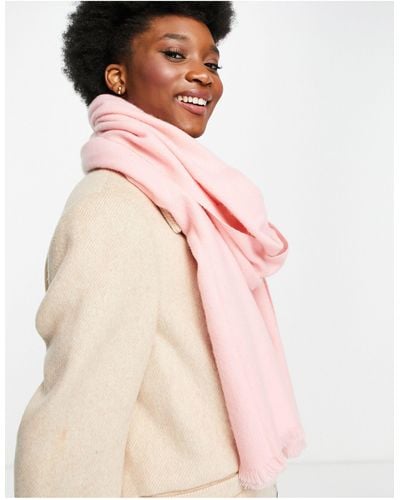 ASOS Scarf With Raw Edge - Pink