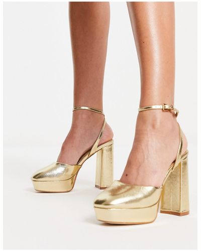 Miss Selfridge Zapatos dorados - Neutro