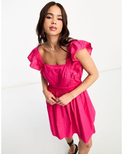 Jdy Exclusive Frill Detail Mini Dress - Pink