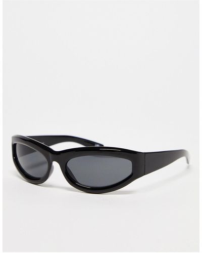 ASOS Wrap Visor Sunglasses With Bevelling - White