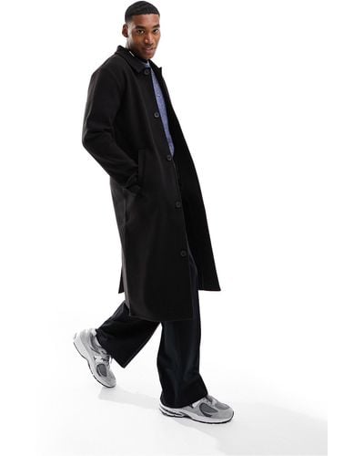 ASOS Oversized Wool Look Unlined Overcoat - Black