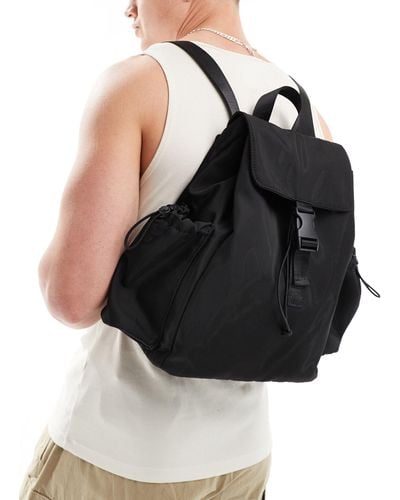 ASOS Shiny Nylon Backpack - Black