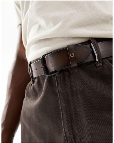 Fred Perry Burnished Leather Belt - Grey
