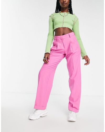 JJXX Mary Tailored Wide Leg Dad Trousers - Pink