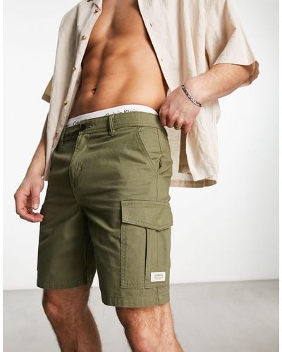 New Look Slim Fit Cargo Shorts - Green