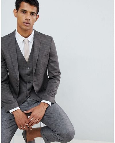 SELECTED Skinny Suit Jacket - Grey