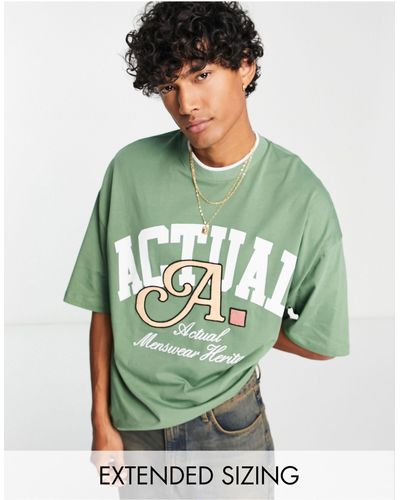 ASOS Asos actual - t-shirt oversize con logo - Verde