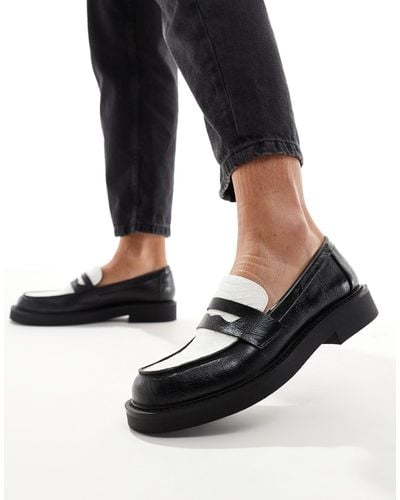 Bershka Monochrome Loafers - Black