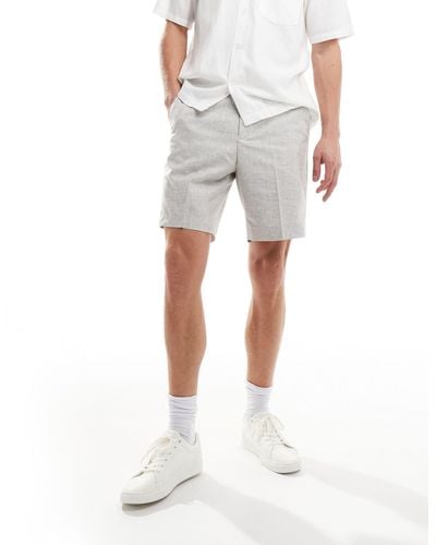 River Island Smart Textured Shorts - Gray