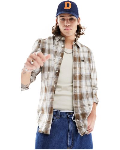 Lee Jeans Sure Check Flannel Shirt - White