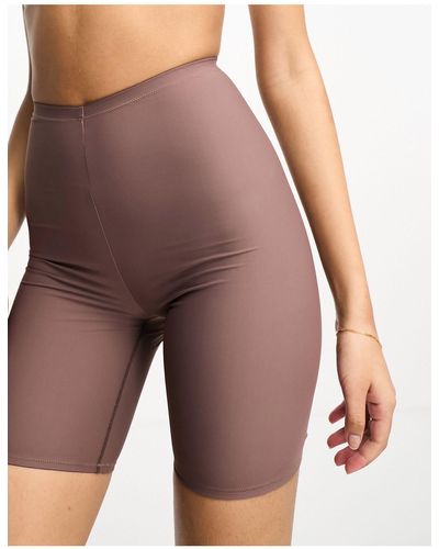 Lindex Janelle - pantaloncini modellanti a supporto medio marrone scuro - Viola