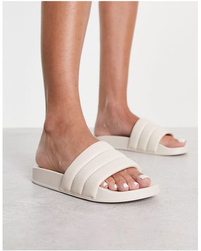 Truffle Collection Padded Pool Sliders - White