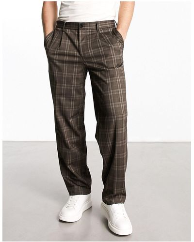 Jack & Jones Intelligence - bill - pantaloni eleganti ampi a quadri, colore - Nero