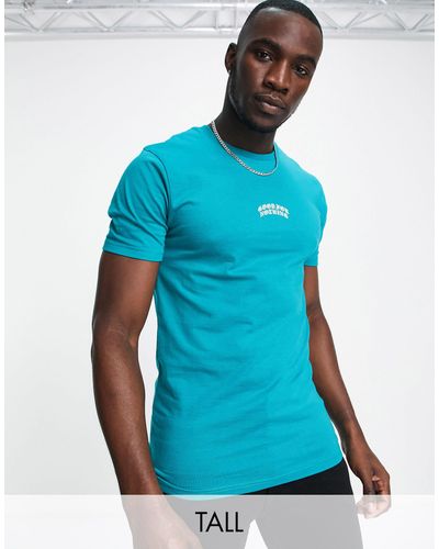 Good For Nothing Tall - t-shirt à logo imprimé au centre - turquoise - Bleu