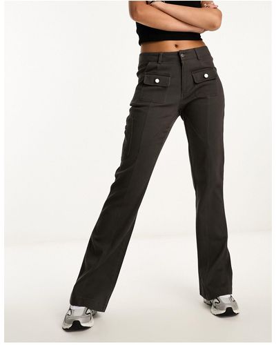 Daisy Street Fit And Flare Cargo Pants - Black