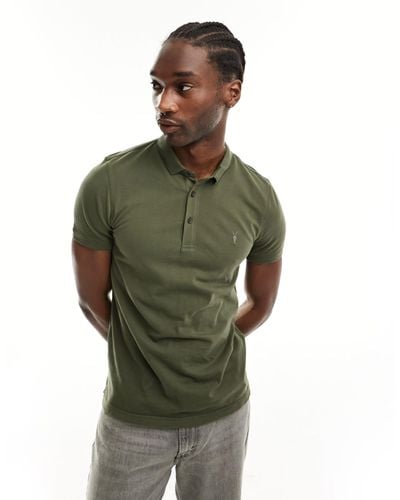 AllSaints Reform Short Sleeve Polo Top - Green