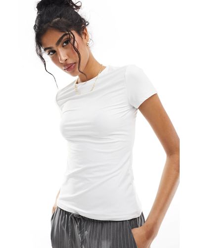 Abercrombie & Fitch T-shirt en tissu mat doux - Blanc
