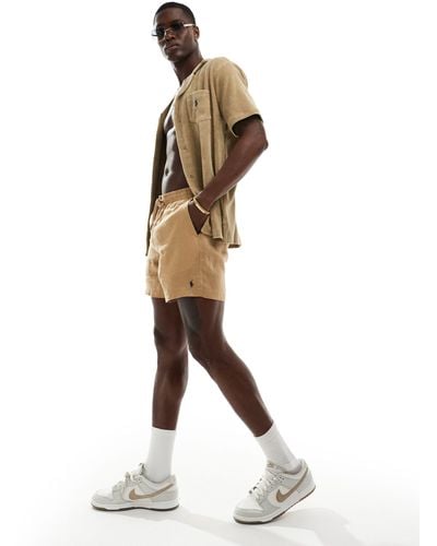 Polo Ralph Lauren Prepsters Icon Logo Linen Shorts - Metallic