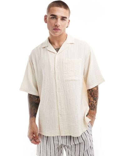 Only & Sons Revere Collar Cheesecloth Shirt - White