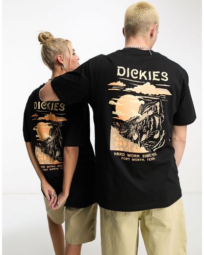 Dickies Eagle Point Mountain - Uniseks T-shirt Met Print Op - Zwart