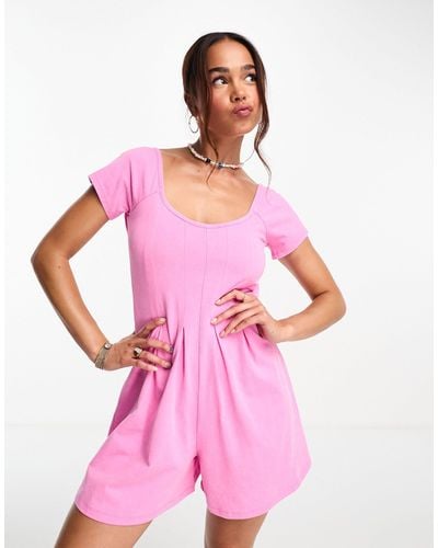 ASOS Jersey Flippy Playsuit - Pink