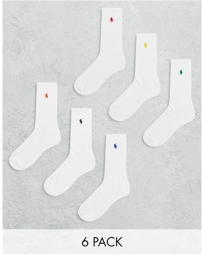 Polo Ralph Lauren 6 Pack Sport Socks - White