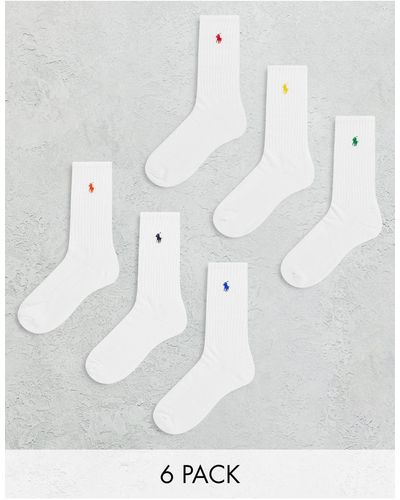 Polo Ralph Lauren Set Van 6 Paar Sportsokken - Wit