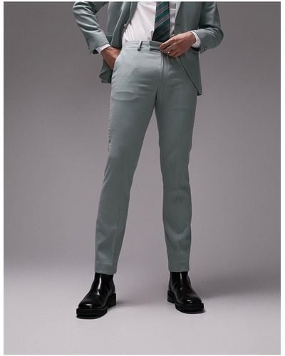 TOPMAN Skinny Stacker Wedding Suit Pants - Green