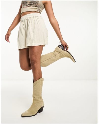Free People Nilla Pull On Utility Shorts - Natural