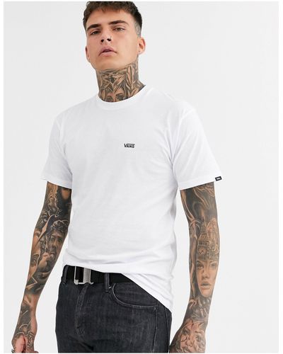 Vans T-shirt bianca con logo sul petto a sinistra - Bianco