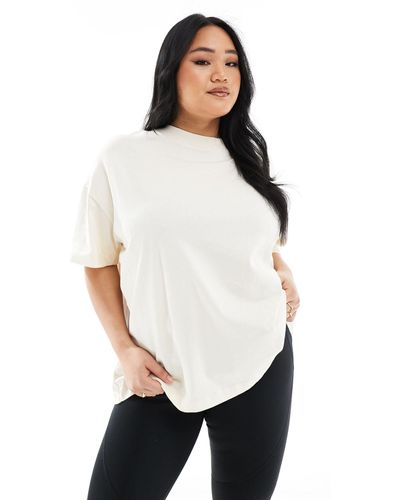 ASOS 4505 Curve – icon – schweres, kastiges oversize-t-shirt - Weiß