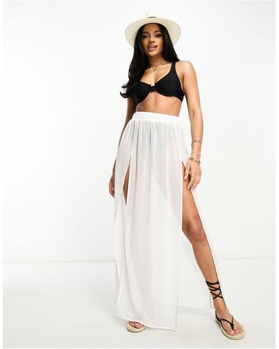 Threadbare Beach Maxi Skirt - White