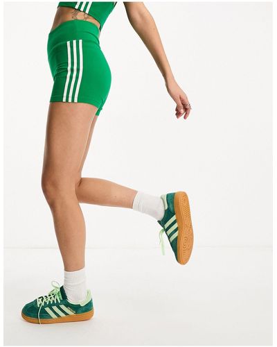 adidas Originals –knöchellange leggings aus er baumwolle mit 3 streifen - Grün