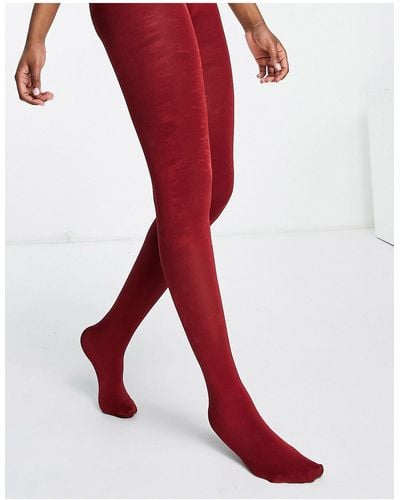 Pretty Polly Satin Opaque Tights - Red
