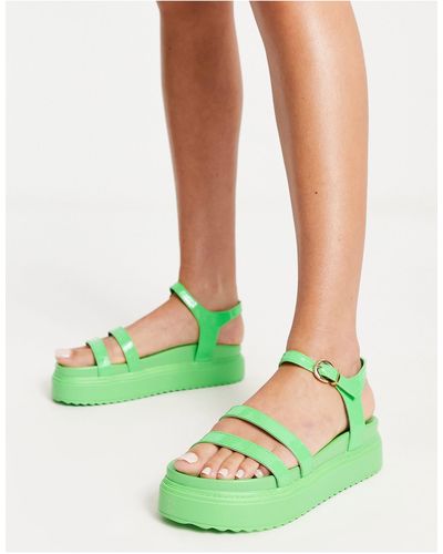 SIMMI Simmi London Bryliegh Strappy Flatform Sandals - Green