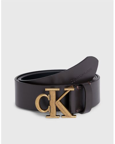 Calvin Klein Leather Logo Belt - White