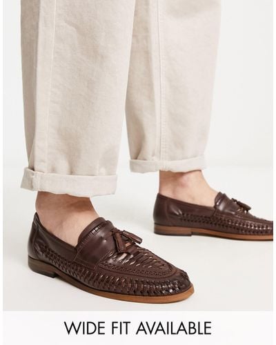 ASOS Loafers With Weave Detail - Natural