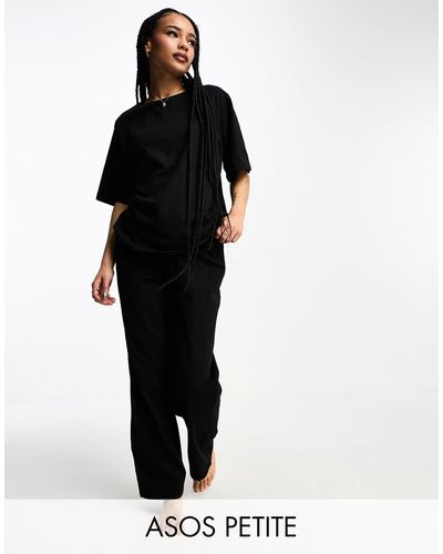 ASOS Asos Design Petite Mix & Match Cotton Pyjama Trousers - Black