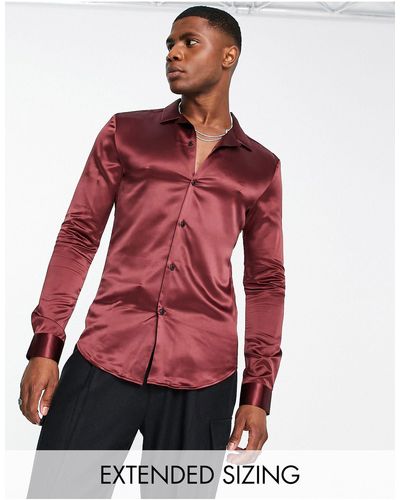 ASOS Camisa color entallada - Rojo