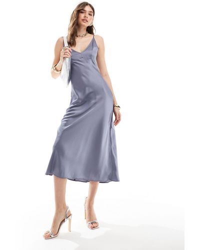 ASOS High Apex Maxi Slip Dress - Blue