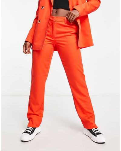 Pieces Tailo Trousers Co-ord - Red