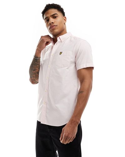 Lyle & Scott Icon Logo Short Sleeve Oxford Shirt - White