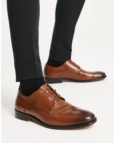 French Connection Leather Formal Derby Shoes - Brown